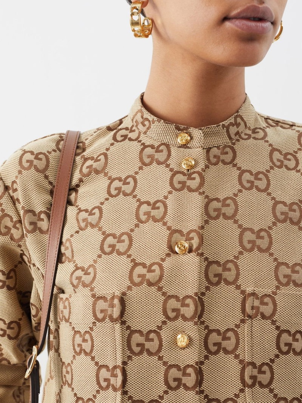 🔥🔥🔥 Gucci GG Supreme Monogram Buttoned Shirt size 50 IT ( 180/104A)